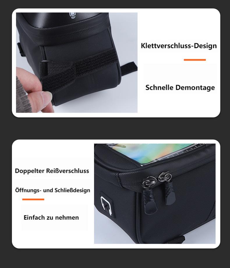 Fahrrad-Oberrohrtasche,große Kapazität, Oberrohr-Fahrradtasche mit empfindlicher Touchscreen-Funktion und Sonnenblende, wasserdichte Fahrrad-Handy-Tasche für Smartphones