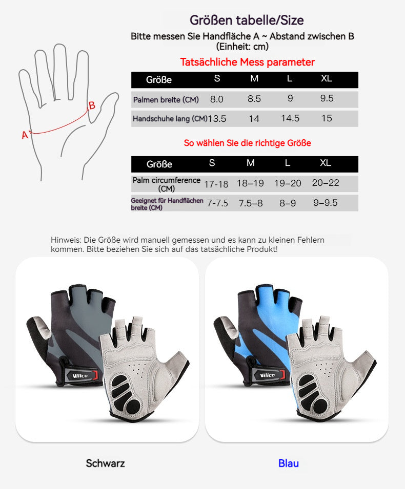 Fahrradhandschuhe für Herren und Damen, atmungsaktiv,  Rennrad, Mountainbike, Reithandschuhe, rutschfest, für Fitness, Radfahren, Training, Outdoor-Sport