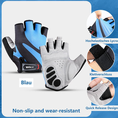 Fahrradhandschuhe für Herren und Damen, atmungsaktiv,  Rennrad, Mountainbike, Reithandschuhe, rutschfest, für Fitness, Radfahren, Training, Outdoor-Sport