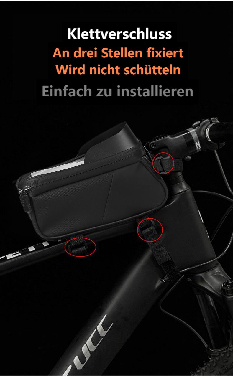 Fahrrad-Oberrohrtasche，große Kapazität, Oberrohr-Fahrradtasche mit empfindlicher Touchscreen-Funktion und Sonnenblende, wasserdichte Fahrrad-Handy-Tasche für Smartphones