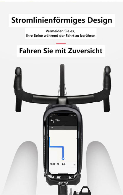 Fahrrad-Oberrohrtasche，große Kapazität, Oberrohr-Fahrradtasche mit empfindlicher Touchscreen-Funktion und Sonnenblende, wasserdichte Fahrrad-Handy-Tasche für Smartphones
