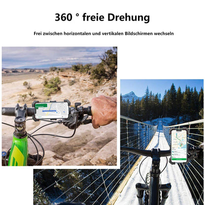 360° Fahrrad-Telefonhalterung, Lenker-Handyhalterung (für alle Smartphones geeignet）