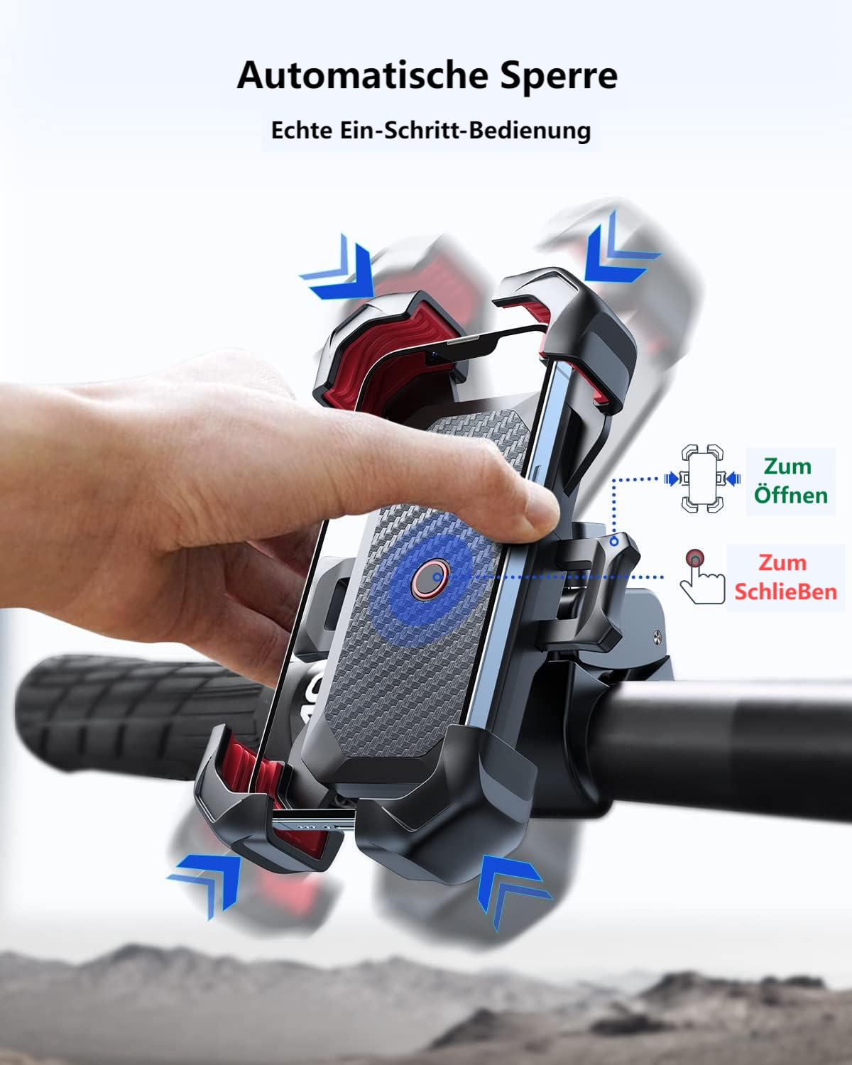 360° Fahrrad-Telefonhalterung, Lenker-Handyhalterung (für alle Smartphones geeignet）