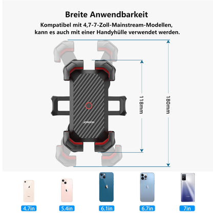 360° Fahrrad-Telefonhalterung, Lenker-Handyhalterung (für alle Smartphones geeignet）