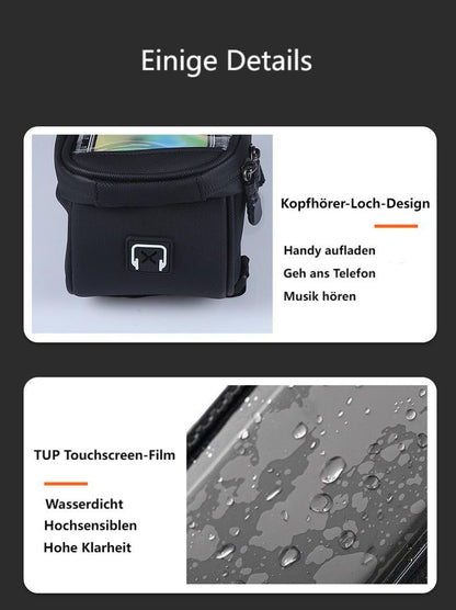 Fahrrad-Oberrohrtasche，große Kapazität, Oberrohr-Fahrradtasche mit empfindlicher Touchscreen-Funktion und Sonnenblende, wasserdichte Fahrrad-Handy-Tasche für Smartphones