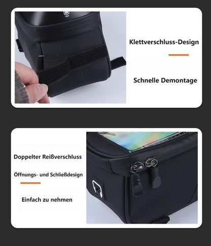 Fahrrad-Oberrohrtasche，große Kapazität, Oberrohr-Fahrradtasche mit empfindlicher Touchscreen-Funktion und Sonnenblende, wasserdichte Fahrrad-Handy-Tasche für Smartphones