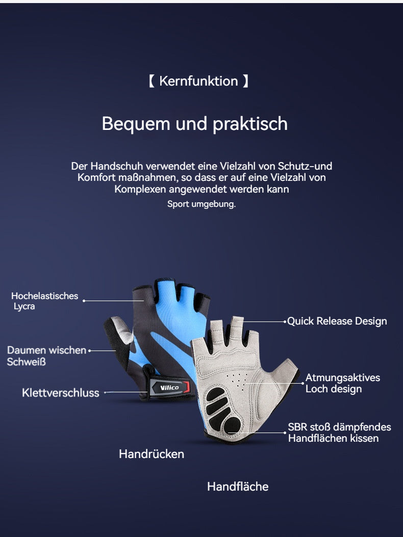 Fahrradhandschuhe für Herren und Damen, atmungsaktiv,  Rennrad, Mountainbike, Reithandschuhe, rutschfest, für Fitness, Radfahren, Training, Outdoor-Sport